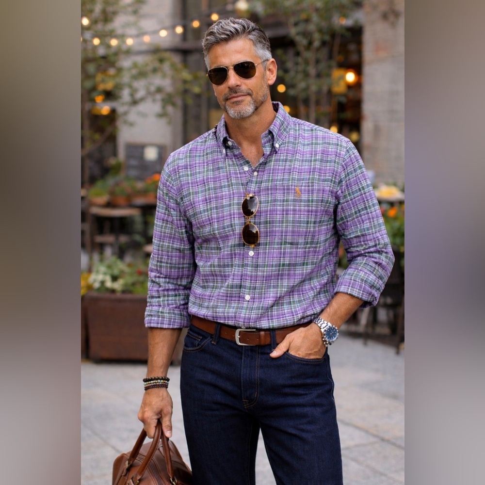Ralph Lauren Polo Slim Fit Plaid Button Down Shirt Men’s XXL